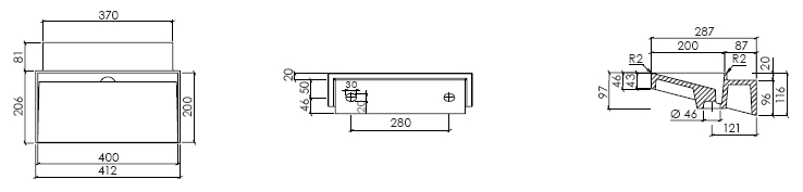 schmales Waschbecken Modell Renda